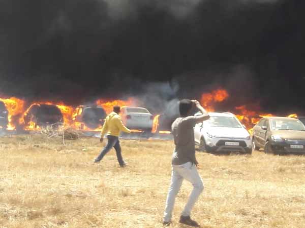 Bengaluru Aero India 2019: Fire breaks out at car parking area 