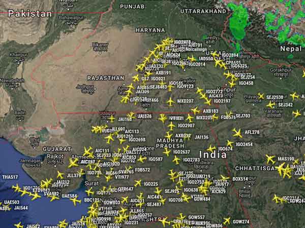 Indian Airspace is busy and open 