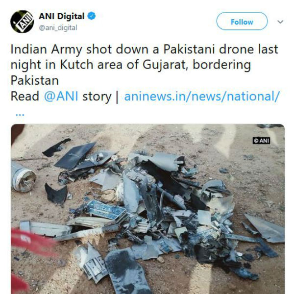 Pakistan drone shot down at Kutch 