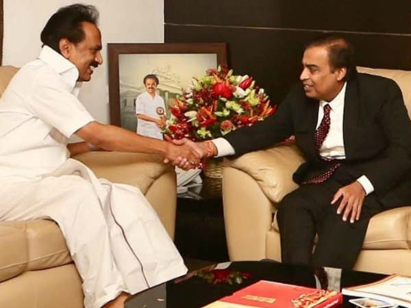 Mr Ambani invites DMK chief MK Stalin for his sons marriage event 