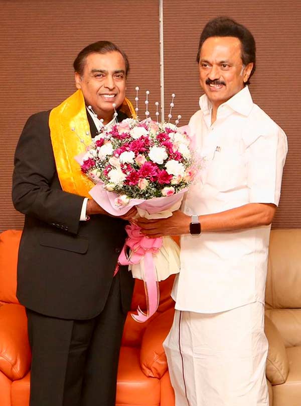Mr Ambani invites DMK chief MK Stalin for his sons marriage event 