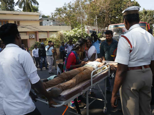 police enacts accident scene in nagercoil