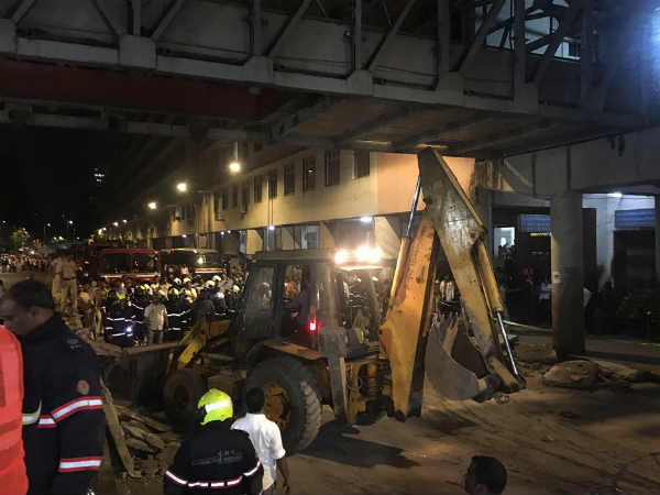 Mumbai: A foot over bridge near Chhatrapati Shivaji Maharaj Terminus (CSMT) railway station has collapsed. 