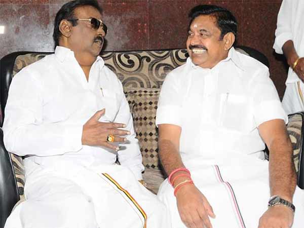 CM Edappadi Palanisamy meet Vijayakant in his home 