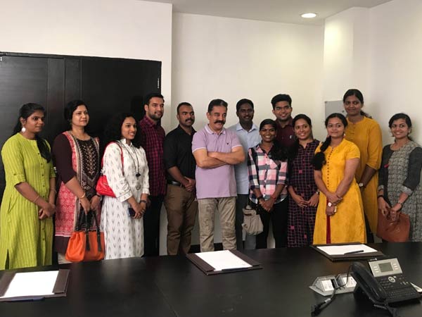 Sreedhanya Met Makkal Neethi Maiyam Party Leader Kamalhaasan Sreedhanya Met Makkal Neethi Maiyam Party Leader Kamalhaasan