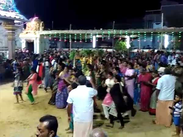 Womans danced in Temple festival at Sathiyamangalam 