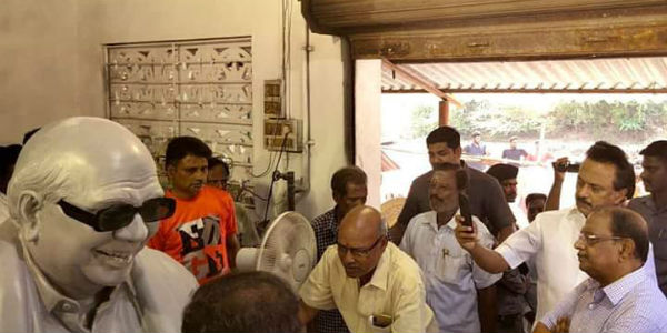 DMK Leader MK Stalin inspects Karunanidhi Statue Preparation 