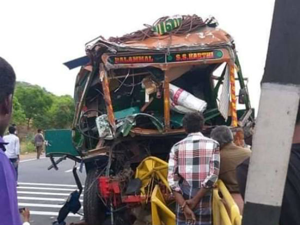 Lorry bus accident and 2 died near Dharmapuri 
