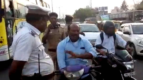 Viral Video about A man arguing with Traffic Police in Chennai 