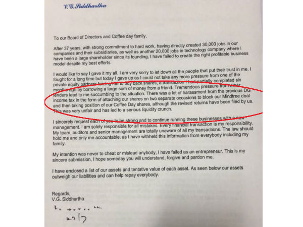 A new controversy in Coffe Day VGSiddharthas missing 