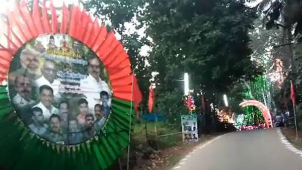 banners kept for H Raja near Kanniyakumari 