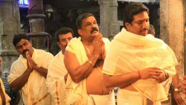 Ops son donate cow to the dhanumalayan temple