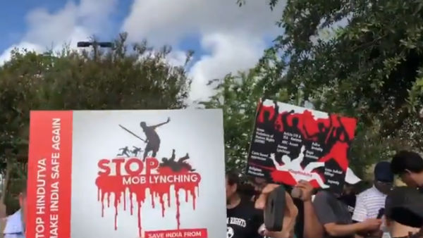 Protest outside Howdy Modi Event in Houston 