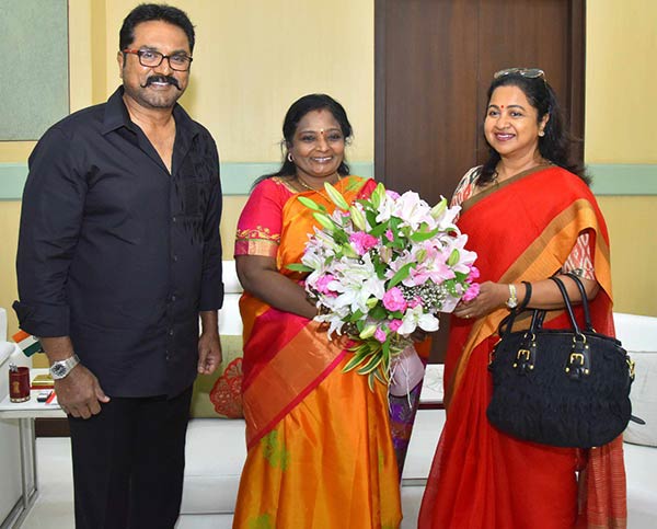 sarathkumar and radhika to meet governor tamilisai saoundararajan
