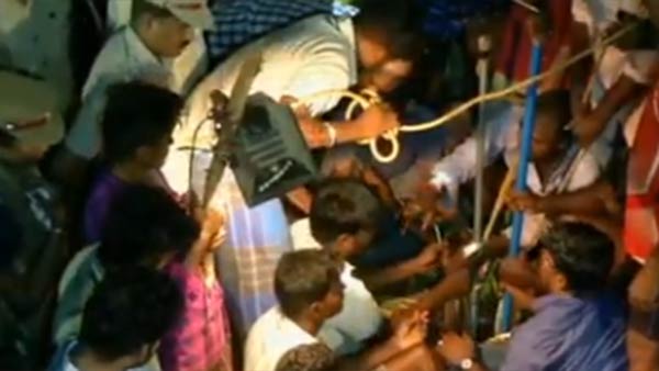 2 year old child fell down inside a bore well, Madurai Manikandan rushing to the spot 
