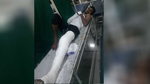 rowdy who attacked police got injured in puducherry