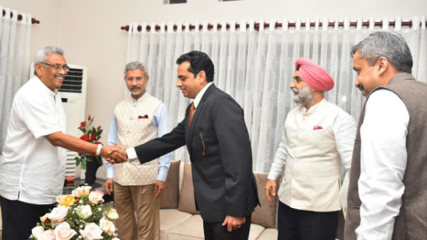 External Affairs Minister meets Srilanka President Gotaba Rajapaksa 