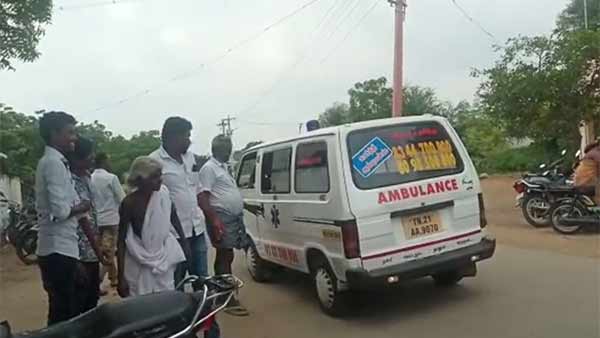 An elderly grandmother in Karur district came by ambulance and voted 