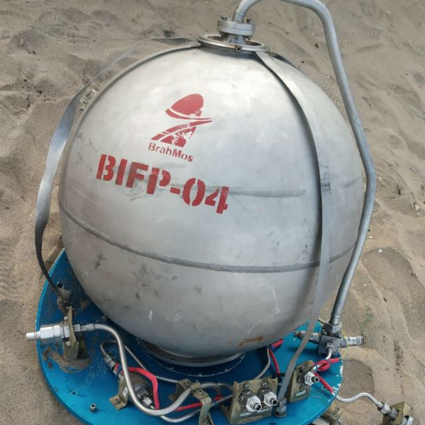 Part of a missile trapped in a fishermans net in Cuddalore 
