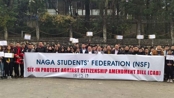 Naga Students Federation hold protest against CAB 