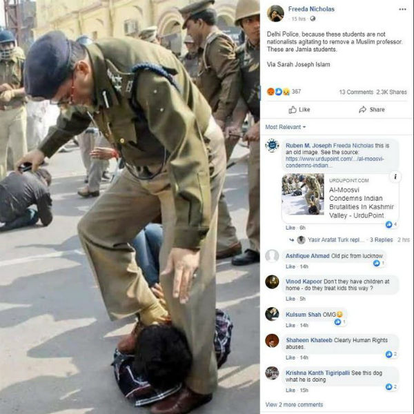 Eight year old photo rounds on socials over Jamia students issue 
