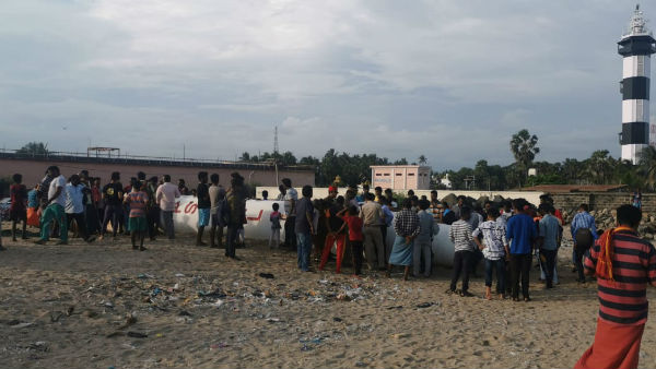 pslv Rocket booster caught in fishermans trap