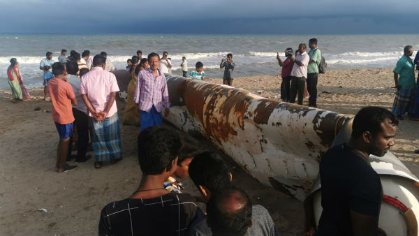 pslv Rocket booster caught in fishermans trap