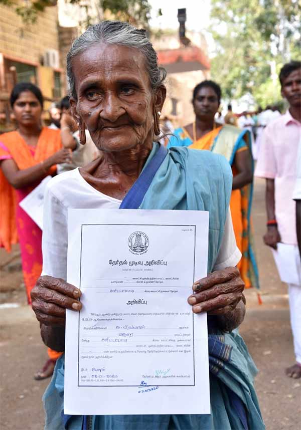 79 years old lady won in Local body elections in Madurai 