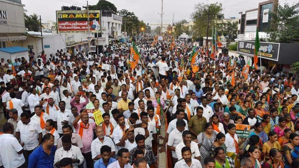 மதுரையில் பாஜக பேரணி 