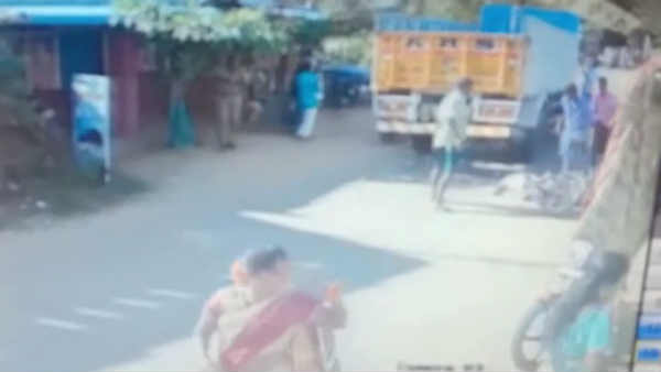 CCTV footage of a road accident 