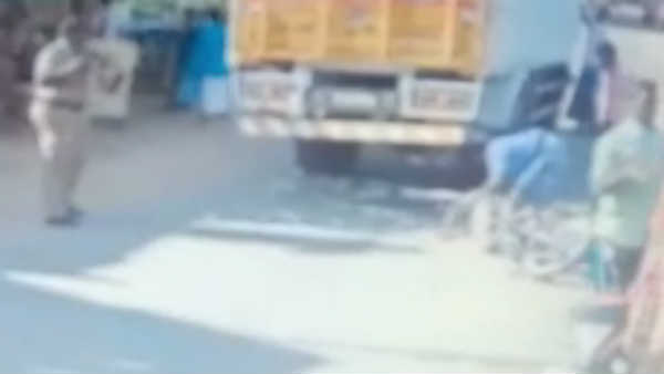 CCTV footage of a road accident 