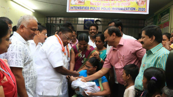 Polio drops camp in puducherry 