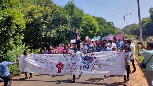 Pondicherry university students protest against citizenship amendment Act 