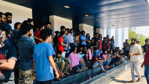 Pondicherry university students continues protest for tuition fees hike 