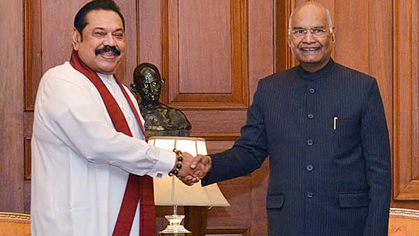 Sri Lankan PM Mahinda Rajapaksa calls on President Ram Nath Kovind 