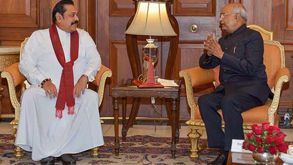Sri Lankan PM Mahinda Rajapaksa calls on President Ram Nath Kovind 