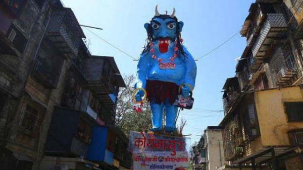 An effigy of coronavirus was burnt in Mumbai An effigy of coronavirus was burnt in Mumbai