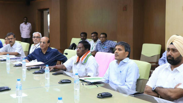 Coronavirus precaution activities meeting by chief minister Narayanasamy 