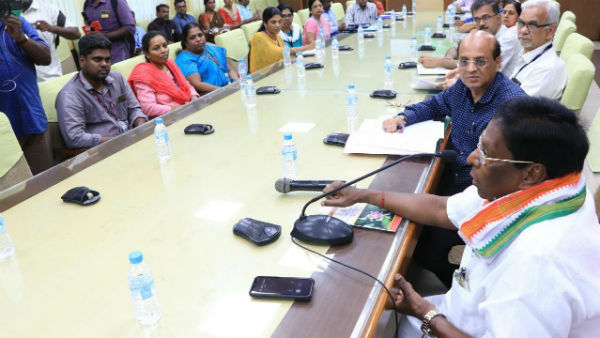 Coronavirus precaution activities meeting by chief minister Narayanasamy 