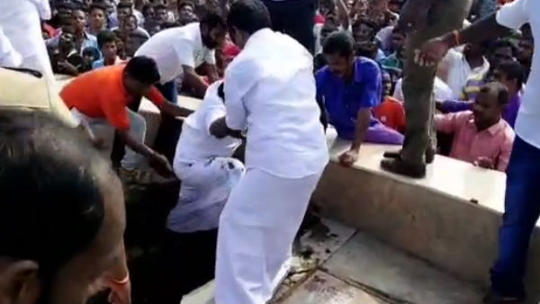 The new roundana collopsed in madurai . minister sellur raju just escape before collapse 