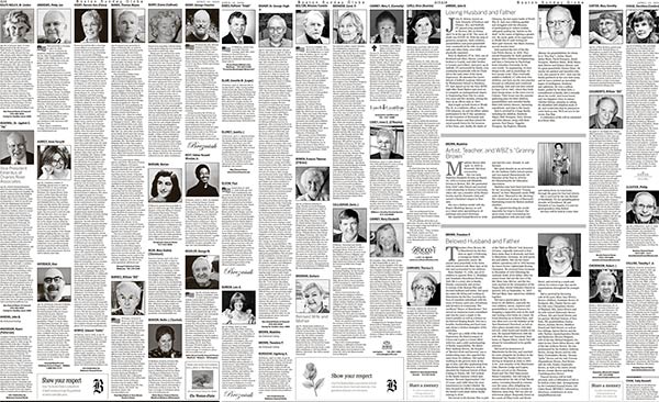 coronavirus: boston globe prints 21 pages of death notices in one day 