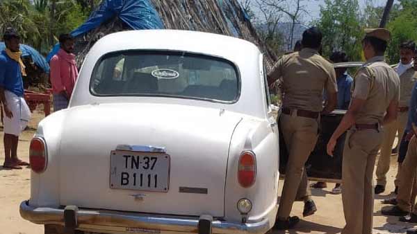 A video shows how a car dashes police patrol vehicle near Krishnagiri 