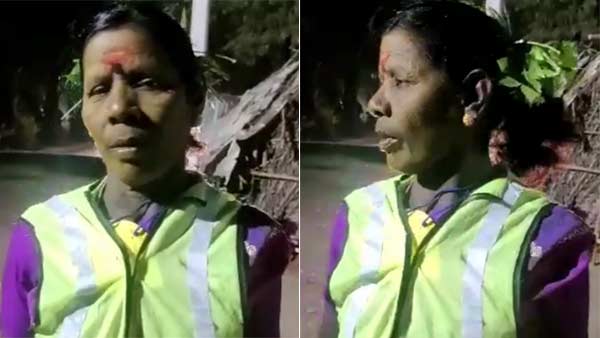 Coroanvirus: old woman ties neem leaves on her head to prevent corona Coroanvirus: old woman ties neem leaves on her head to prevent corona