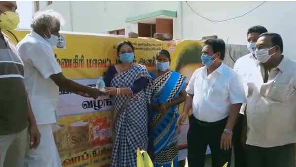 Months worth of welfare assistance provided on behalf of the Krishnagiri district DMK Months worth of welfare assistance provided on behalf of the Krishnagiri district DMK