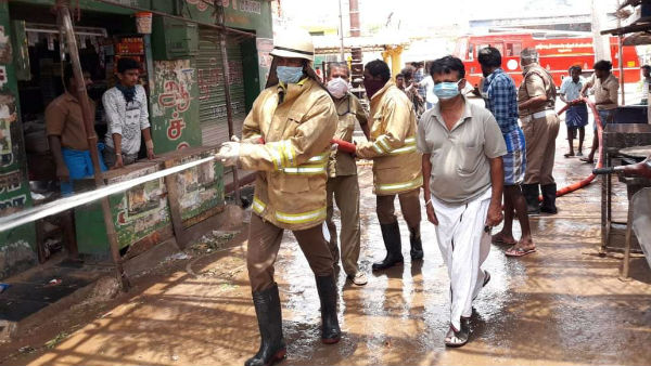 Disinfectants spray throughout Thiruparankundram by DMK MLA 