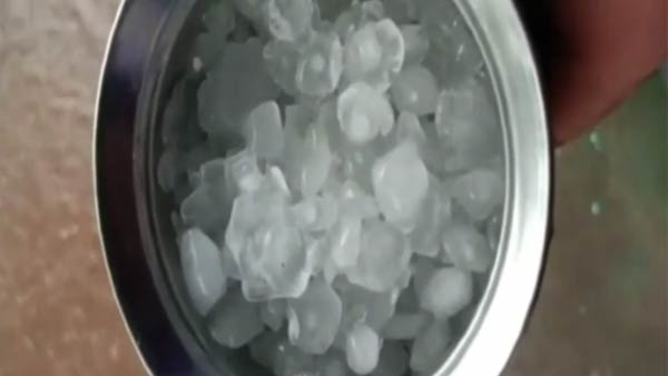 Heavy rain in Vellore with hail strom 