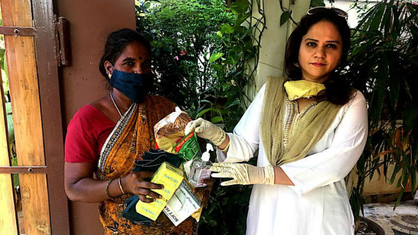 mahila congress national secretary haseena syed provide rice,vegtables to poors mahila congress national secretary haseena syed provide rice,vegtables to poors