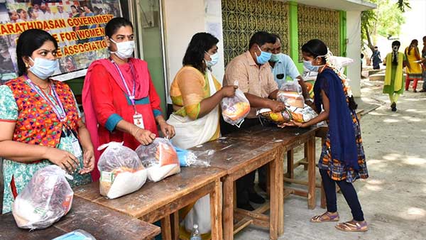 relief materials were provided to government college students 