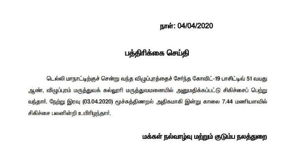 சிதம்பரத்தில் ஒருவர் மரணம் 