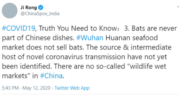 China embassy in India defends its stand on corona 